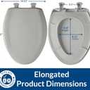 Bemis Classic Colors Slow Close Toilet Seat, Easy Clean Hinges and Durable Plastic Seat, Made in USA, Round