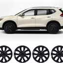 Hubcap 17 inch Wheel Rims Cover for Nissan Rogue 2014-2020 Compatible with Steel Wheels, R17 Hub Caps Snap On Installation, 17 Wheel Cover Set of 4, Black Lacquer