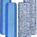 4 Pack Microfiber Cleaning Pad for Bona Mop Safe for Hardwood & Hard Surface Floors Dry Wet Floor Cleaning - Includes 2 Microfiber Cleaning Pad and 2 Dusting Pad - Microfiber Mop Pads for 18Inch Mop