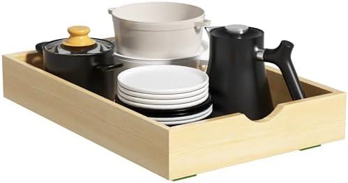 Orapoke Pull Out Cabinet Organizer 14" W x 21" D, Wooden Pull Out Drawers for Cabinets with Heavy Duty Slides, Soft Close Slide Out Drawers for Kitchen Cabinets Organizer, Bathroom Sink, Pantry