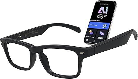 Ai Translation Smart Glasses with ChatGPT, Bluetooth 5.3 Glasses with 164+Languages Realtime Translation, Translator Glasses Blue Light Filtering Lenses, Multifunctional Smart Glasses for Men Women