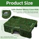M Size Green Reptiles Cave Hide, Lizard Moss Hideout with Safe Shelter, Handmade Snake Cave Hut for Themed Terrarium Ideal for Gecko Hamster Snake Rest & Hide