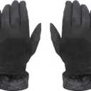 Heat Logic Thermal Winter Gloves for Women, Touchscreen Compatible Cold Weather Hand Gloves, Warm, Windproof and Soft Gloves (Medium-Large, Black)