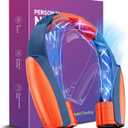 AI Portable Neck Fan with 6 Powerful Speeds, 8000mAh Battery Operated USB-C Rechargeable Fan, Hands-Free 360 Cooling Neck Fan,Ultra-Quiet Personal Fan for Women Men Office Travel(Orange-Blue)