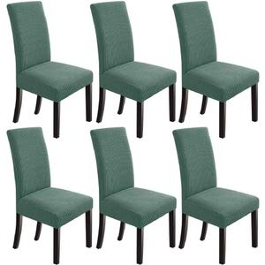 Cover for Dining Chairs Set of 6 Slip Covers for a Dining Chair Kitchen Parsons Chair Covers Washable Chair Covers for Dining Chairs Seat Protector for Hotel, Banquet, Ceremony (Dark Cyan