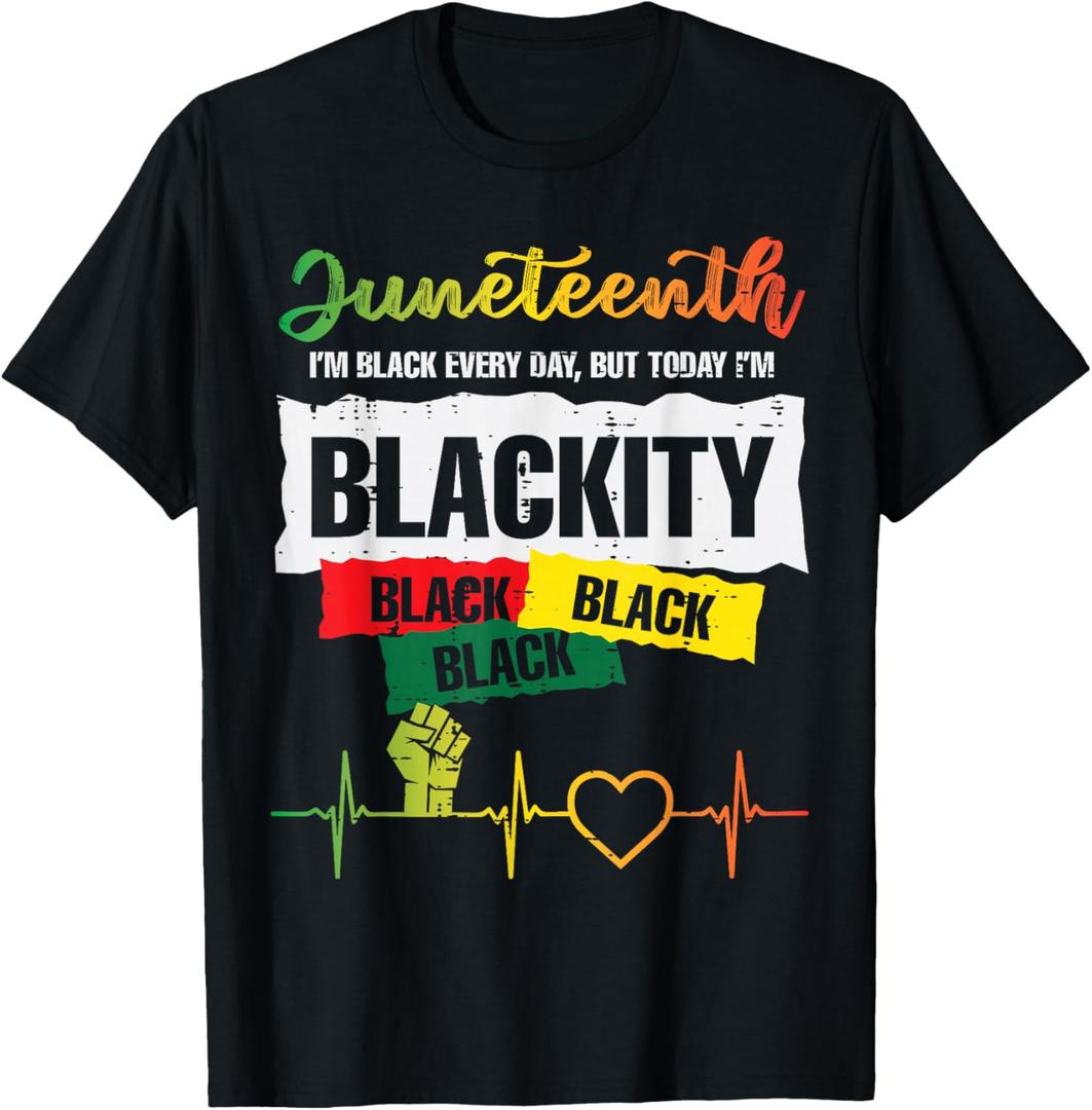 Juneteenth Blackity Black African June 19th Men Women Kids T-Shirt