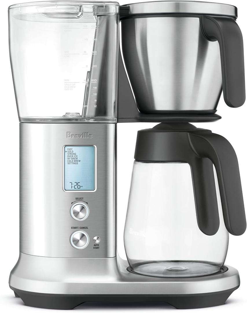 Breville BDC400BSS Precision Brewer Drip Coffee Maker, Brushed Stainless Steel, Glass Carafe