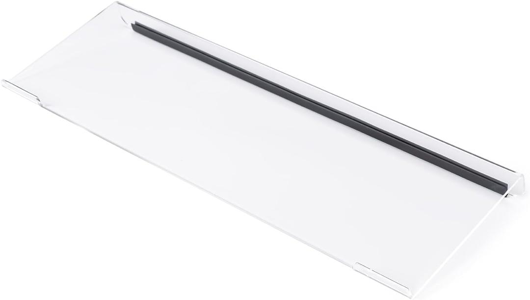 BOOMIBOO Clear Acrylic Tilted Computer Keyboard Holder for Ergonomic Typing, Keyboard Stand with Silicone Anti-Slip Strip, 17 x 5.7 Inch Keyboard Tray for Office Desk, Home, School