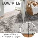 2x5 Washable Runner Rug for Hallway: Non Slip Entryway Runners Rugs Easy-to-Clean - Soft Living Room Bedroom Carpet - Thin Low Pile Floor Mat - Pinkish Beige Brown