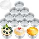 Gerrii 18 Pcs 4 Inch Cake Pans Nonstick Aluminum Small Round Cake Baking Pans Molds for Cheese, Pizza, Quiche, Home Party Baking Supplies, Leakproof and Easy Release