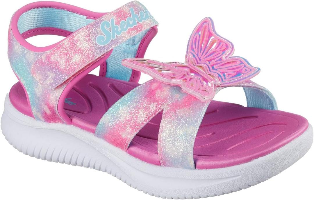Skechers Girls Jumpsters Sandal-Butterfly Brites (7 Toddler, Pink/Multi)