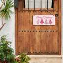 Merry Christmas Pink Christmas Tree Xmas Hanging Wooden Signs 12x6, Pink Xmas Wall Decor, Merry Xmas Sign, Hanging Sign, Tree Wall Decor