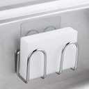 KESOL Kitchen Sponge Holder | Sink Caddy for Sponges, Scrubbers, Soap. No Drilling, Adhesive, Rustproof SUS304 Stainless Steel, Compact Kitchen Sink Accessories