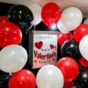 100pcs Red Black White Latex Balloons with 12 Inch Red Black Glitter Confetti Balloons Birthday Wedding Baby Shower Graduation Poker Card Decorations, Red and Black Party Balloon Set