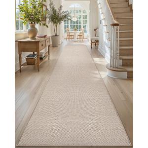 Color&Geometry Front Door Mat Indoor 26"x95", Ultra Non Slip Rubber Backed Dirt Trapper, Low Profile Thin washable, Easy Clean Entry Entryway Rug Door Mat Indoor Entrance, Khaki (Rolled-up NO Creases)