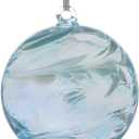 Sienna Glass March Birthstone Friendship Ball  10cm Handcrafted Aquamarine Glass Ornament  Gift Boxed Hanging Decoration  Unique Handmade Keepsake for Birthdays, Home, Garden