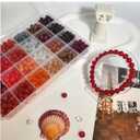 2500PCS 8mm Glass Beads Bracelet Making Kit, 96 Colors Crystal Beads for Jewelry Making, 4 Box Round Beads Suitable for Beginners