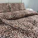 SDY 3 Pieces Cheetah Print Comforter Full, Animal Print Comforter Full for Kids, Toddler, Girls, Boys