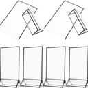 6pcs Clear Acrylic Table Number Display Holder Double-sided Stand for Weddings Events and Restaurants Versatile Menu and Sign Frame Effortless Setup and Stable Design