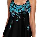 Urchics 2026 Women Two Piece Tankini Swimsuit Tummy Control Plus Size Long Torso Top and High Waisted Boyshorts Bathing Suits XL