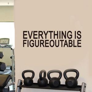AnFigure Gym Quotes Wall Decals: Inspirational Office Vinyl Art Wall Stickers for Garage Classroom School Workspaces - Everything is Figureoutable 35"X9.8" (Large)