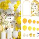 148 Pcs Sweet As Can Bee Baby Shower Decorations Balloon Metal Arch Backdrop Stand and Cover Set Decor Yellow and Gold Balloon Arch Kit Bee Baby Shower Gender Reveal Birthday Party Supplies