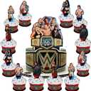25Pack Wrestling Cake Toppers Cupcake Toppers,Wrestling Birthday Party Decoration Cake Decorations