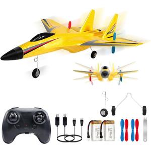SU-27 RC Airplane,2.4GHz 2 Channel Remote Control Plane with Gyro Night Lights and 2 Batteries, Easy to Fly for Adults, Beginners and Kids Yellow Toy