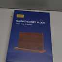 HOSHANHO Magnetic Knife Block 14 x 10 Inches, Double Sided Magnetic Knife Holder Rack for Kitchen Counter, Acacia Wood Magnetic Knife Storage Stand with Knife Sharpener