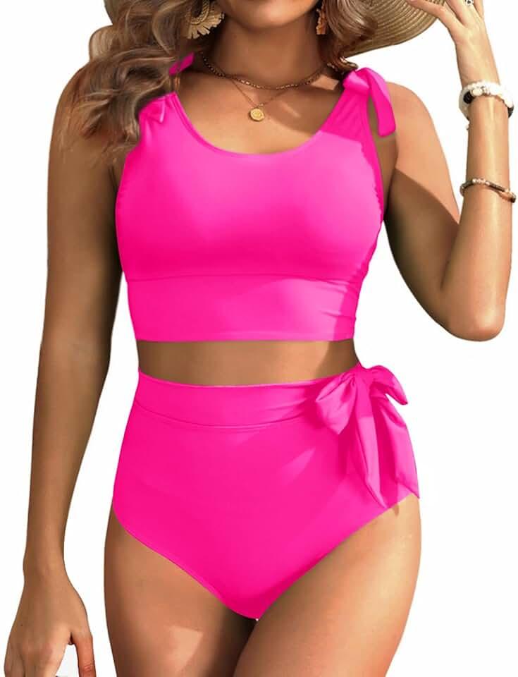 TEMPT ME Two Piece High Waisted Swimsuits - Women Tummy Control Bikini Modest Bathing Suit 2PC 2025 Size 18W