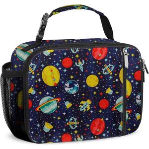 esouler Lunch Box Kids Insulated Lunch Bag for Boys & Girls Durable Children Lunchbox for School with Water Bottle Holder-Space, 10x4x8 in