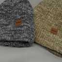 MSDC 3 Pack Winter Hats for Men, Warm Fleece Lined Beanie for Men Women, Fashionable Knit Hat Skull Cap for Cold Weather (Mix Black+mix Beige+mix Gray)