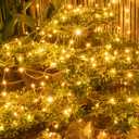 AWQ 66FT 200 LED Christmas String Lights Fairy String Lights Plug in 11 Modes Timer Function Waterproof Extendable with Remote Control for Indoor Outdoor Wedding Party Christmas Decor(Warm & White)