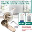Repalcement Shower Handle, Compatible for 1300/1400 Series Tub Faucet for Delta, H79 Single Metal Lever Handle Kit, Champagne Bronze