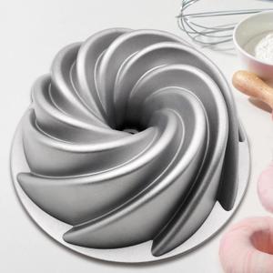 WBJKZJD Charlotte Cake Mold, 8 Inch Cake Pan Aluminium Kitchen Accessories Decoration Christmas Wedding Valentines 3D Charlotte Cake Pan (Swirl Shape)