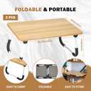 2 Pcs Foldable Laptop Table Lap Desk Mini Bed Table Portable Bed Tray Laptop Stand for Bed for Couch Sofa Working Reading Eating Children Workers School Classroom Home Office Supplies (Wood Color)