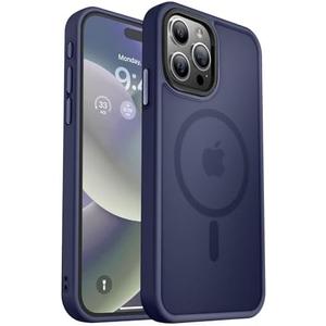 MOCCA Strong Magnetic for iPhone 15 Pro Max Case, [Compatible with Magsafe][13FT Military Drop Protection] Slim Translucent Matte Shockproof Case for iPhone 15 ProMax Case 6.7'', Deep Blue Pack of 2