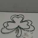 St. Patrick's Day Window Lights, 13" 8 Modes LED Double Shamrock Window Lights, Timed Battery Powered with Remote, Lighted Irish Green Clover Iron Silhouette for Window Home Wall Decoration