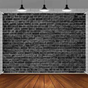 Black Brick Wall Backdrop 8x6 FT Backdrops Vintage Black Stone Wall Background Polyester Portrait Photo Booth for Adults Office Kids Birthday Graduation Party Home Decoration Banners
