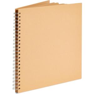 Paper Junkie Spiral Bound Scrapbook Album - 12 x 12 In, Kraft Hardcover, 40 Sheets (80 Pages) - Blank Kraft Paper Pages Lay-Flat for Drawing & Writing - Scrapbook Journal (1pcs)