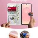 DEENAKIN for Samsung Galaxy S25 Plus Wallet Case with Card Holder + Cash Clip, RFID-Blocking, Military-Grade Protection & UV-Printed Artwork, Magnetic Closure with Kickstand - Abstract Purple Blossoms