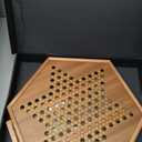 VAMSLOVE Chinese Checkers 15" Large Upgraded Version Wooden Game Board, 16mm 60+12 Colorful Glass Marbles, Easy Grasping for Adults and Kids, w/Storage Drawer, Fun for Family Gathering