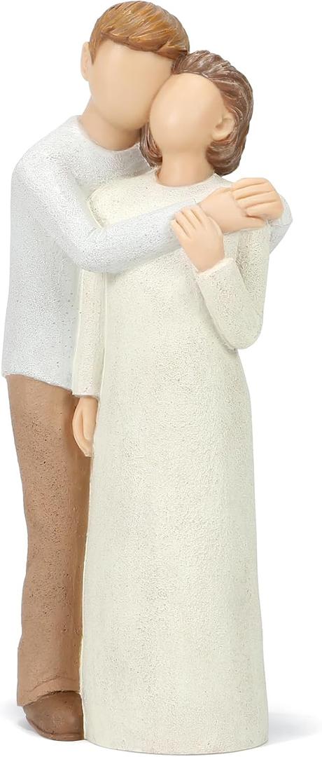 Elderly Mom and Son Figurines, Mother and Adult Son Statues, Love My Mom Gift for Mothers Day Anniversary Birthday Christmas