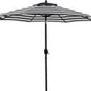 Sunnyglade 9' Patio Umbrella Outdoor Table Umbrella with 8 Sturdy Ribs (Black and White)
