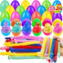 24 Pack Prefilled Easter Eggs with Bunny Stretchy Strings Sensory Fidget Toys Inside Great for Kids Aduts Toddlers Easter Basket Stuffers Party Favors Egg Fillers Gifts