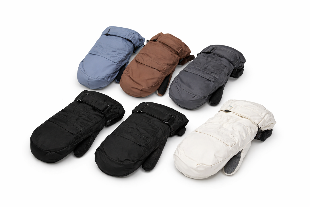 5 Pairs Winter Ski Mittens Kids Waterproof Warm Snow Gloves for Boys Girls Cold Weather Outdoor Activities (White, Light Gray, Light Brown, Brown, Dark Gray, Black, 5-8 Years)