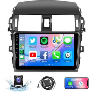 Naifay Android Car Stereo for Toyota Corolla 2009 2010 2011 2012 2013 Wireless Carplay Android Auto, 2+32G 9 inch Touch Screen Radio Bluetooth Car Audio Receivers in Dash GPS WiFi Mirrorlink SWC