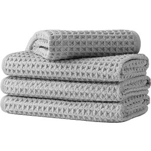 Turle Wax Elite Detail Waffle Drying & Detailing Towels 16x24 in 2 Pack, Gray