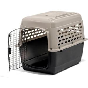 Petmate Vari Dog Kennel - Portable Dog Carriers & Crates for Medium Dogs, Airline-Friendly, Durable Plastic, Pet Carrier For Home and Travel, 32 Inches, Taupe and Black