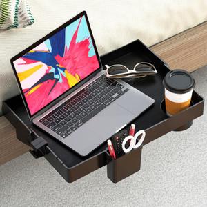 SOLEJAZZ Bedside Shelf for Bed, Folding Bunk Bed Shelf for Top Bunk Clip On Nightstand Room Essential Table Caddy Bedside Night Stand, Plus Size, Black